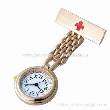 Nurse Watch with Alloy Case and Band, IPG Plating, Japan Movement, Water-resistant